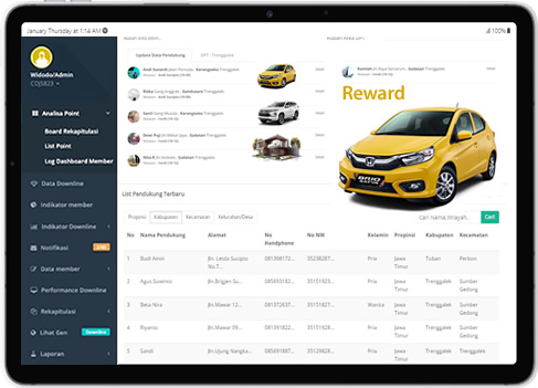 Tampilan UI Website MLM PediaMas yang informatif
